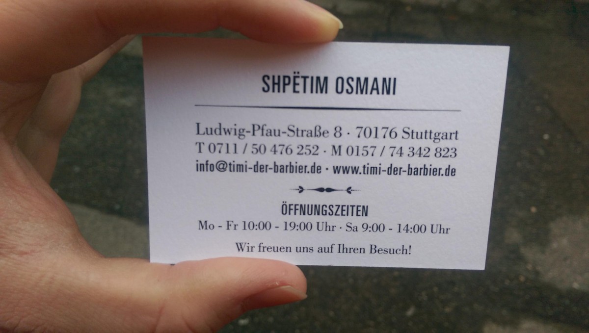 TIMI Der Barbier Visitenkarte