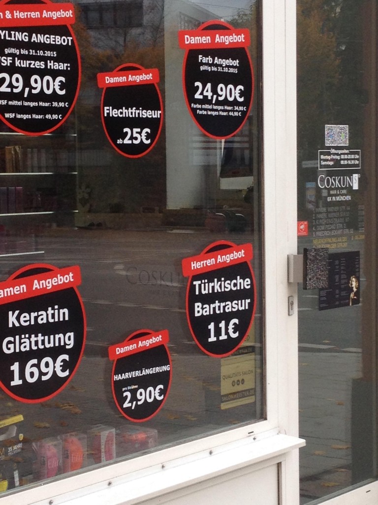 Coskuns, Salon 3 München Preisliste