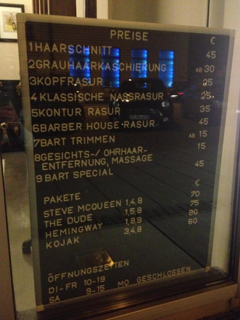 Barber House München Preisliste
