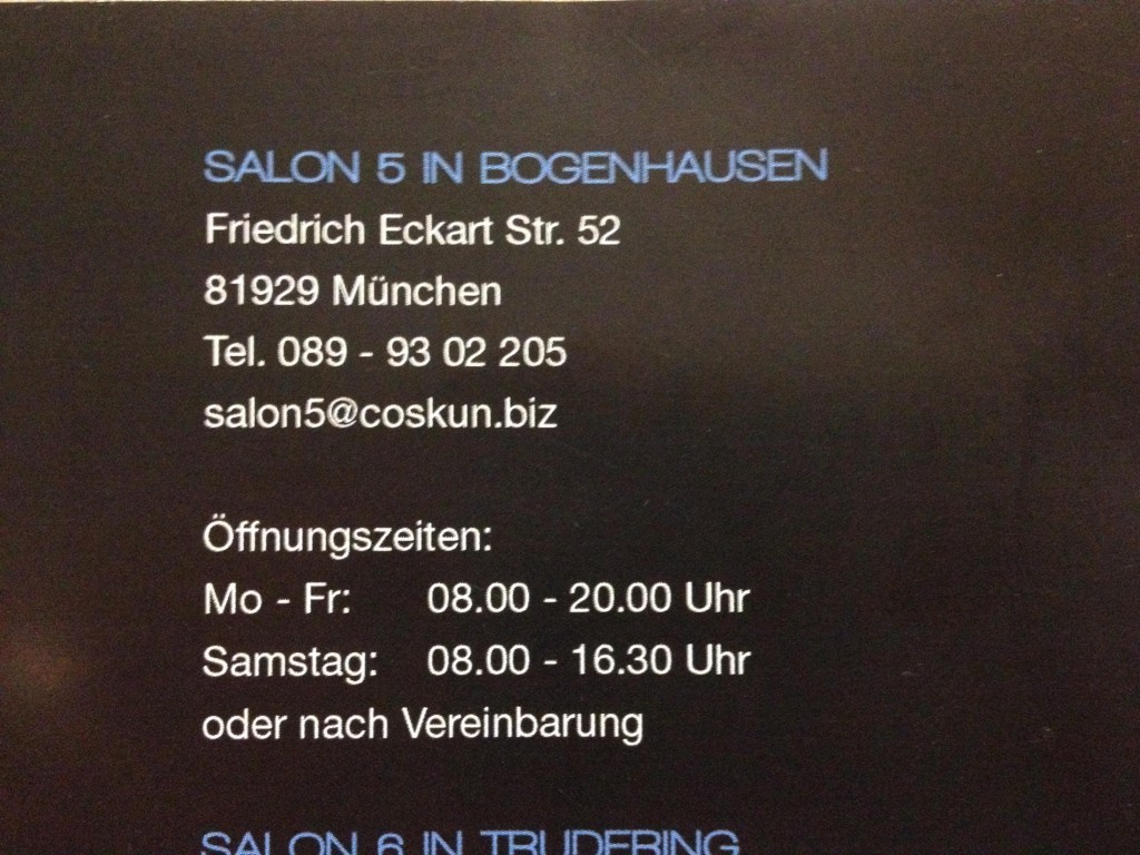Coskuns Salon 5 Öffnungszeiten