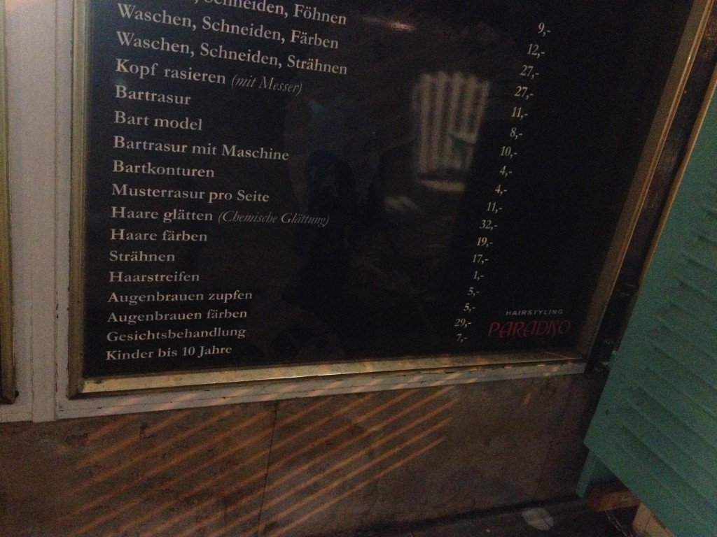 Hairstyling Paradiso Preisliste