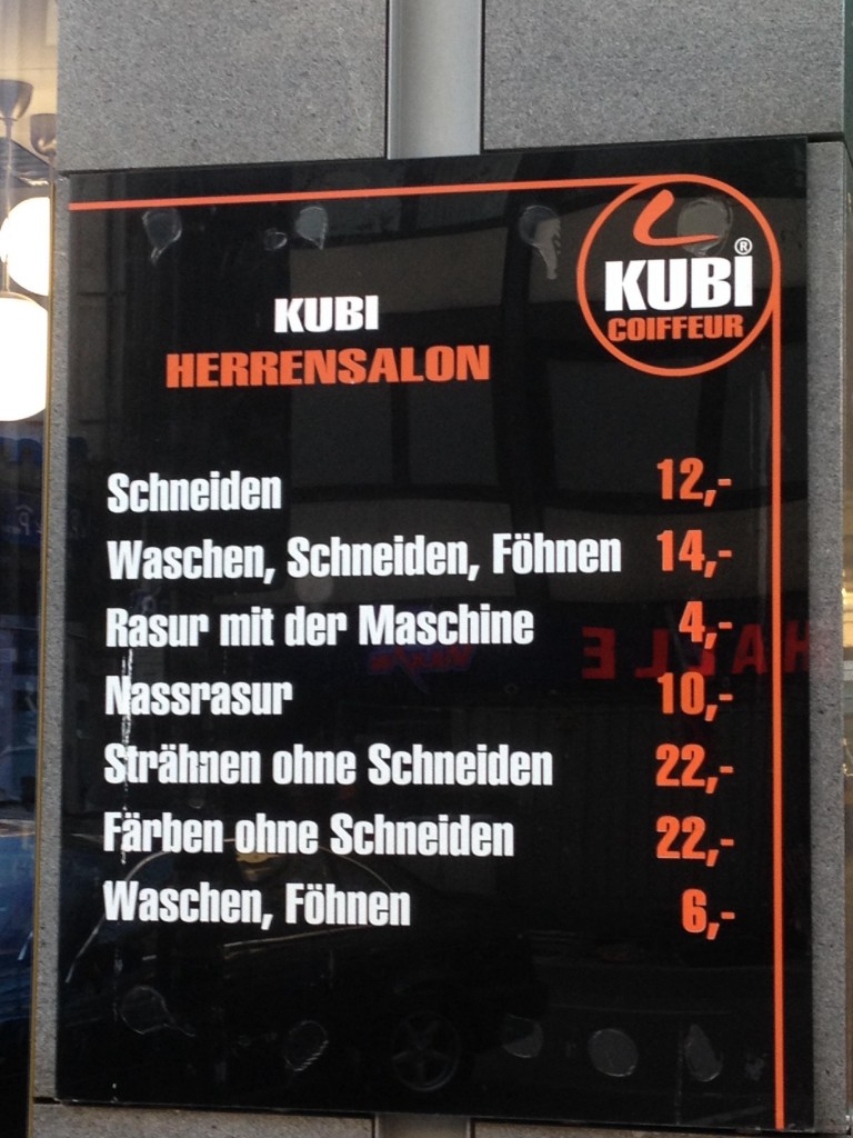 Kubi Coiffeur Preisliste