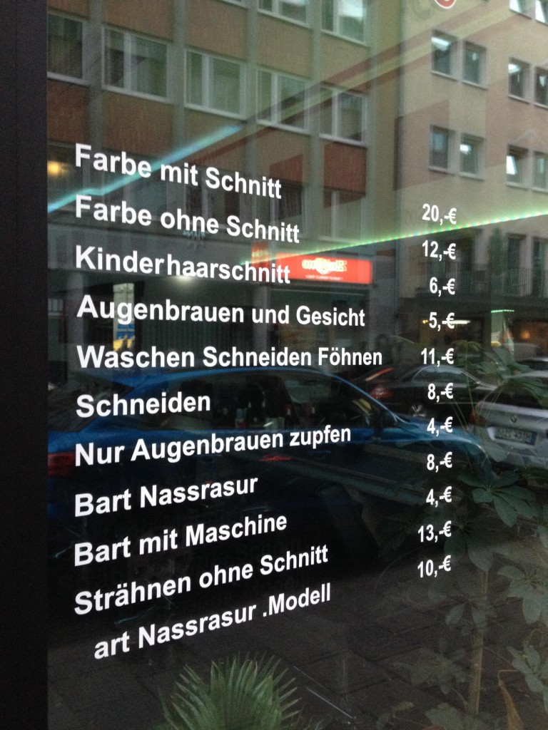 Friseur Bavaria Preisliste