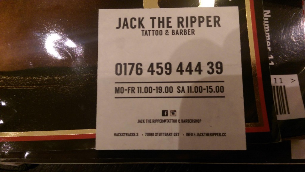 Jack the ripper Tattoo & barber Öffnungszeiten
