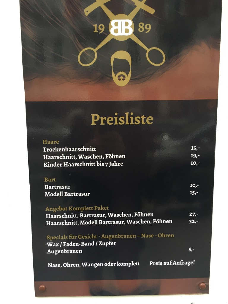 Bizim Berber Preisliste