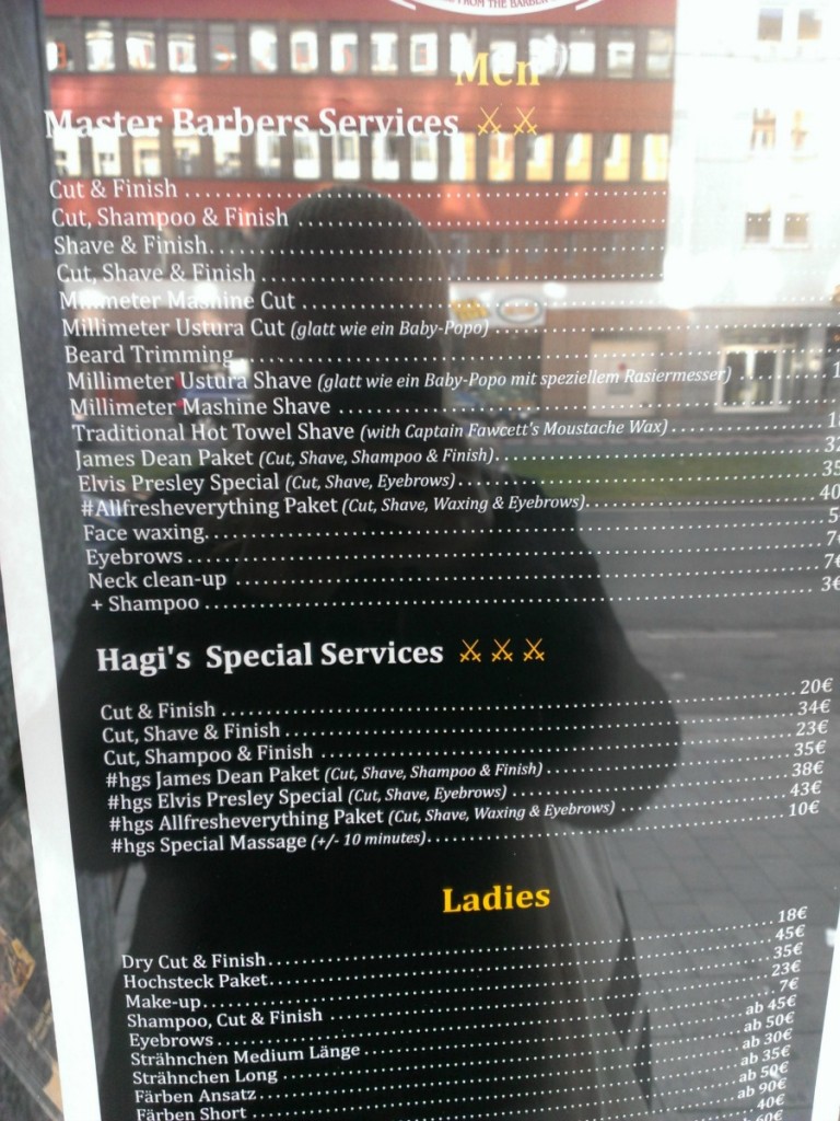Hagi's Barber Shop Preisliste