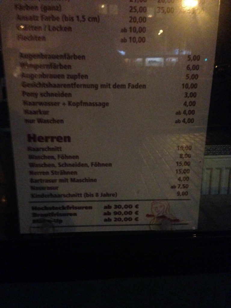 Salone gute Laune Preisliste