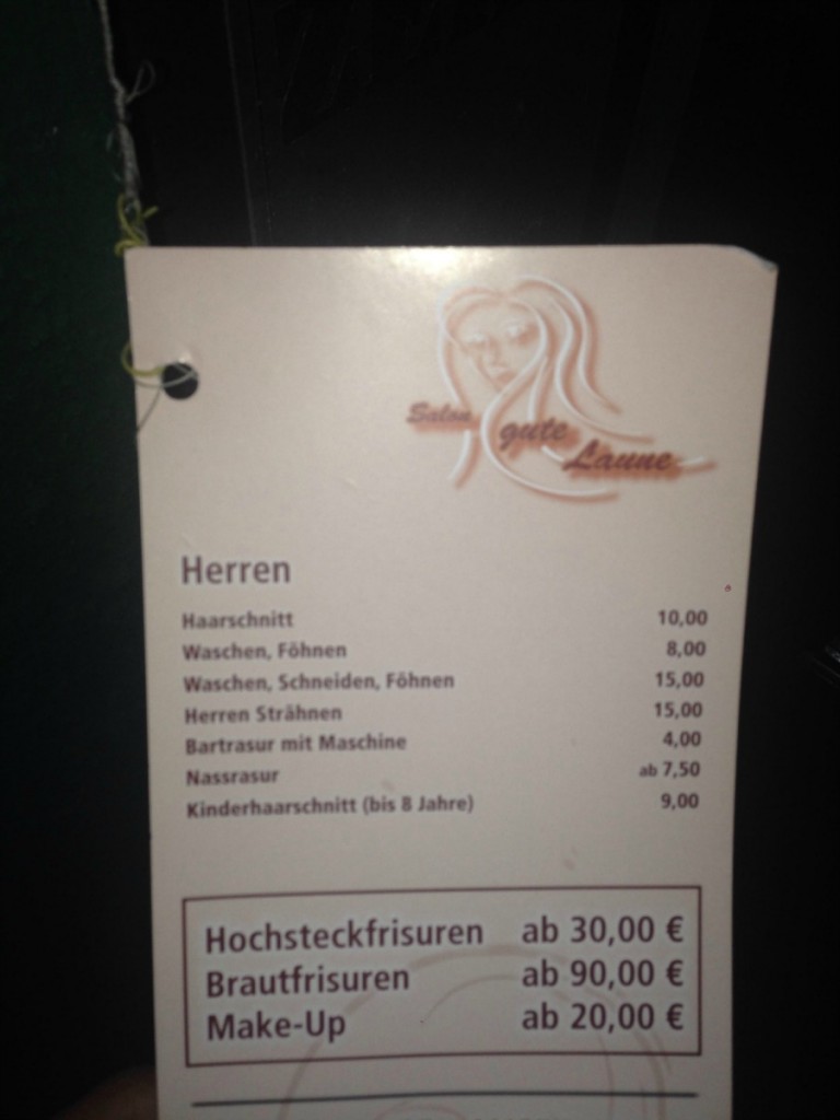 Salone gute Laune Preisliste